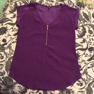 Express Gramercy Zippered Blouse (Purple)